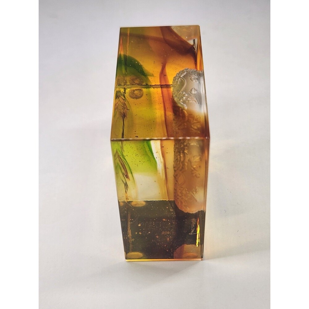 Liuli Crystal Glass Paperweight Complete Magnificence Signed Pate De Verre - Picture 10 of 16
